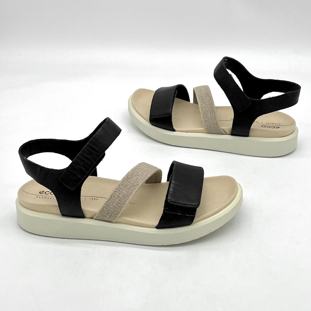 Ecco Women's sz 5-5.5 US 36 EU Flowt Band Sandal Black 2-Strap New $129 - Picture 3 of 14